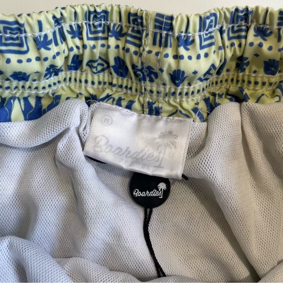 Boardies Swim Shorts Trunks Mesh Liner Size Medium Yellow Blue Elephants - Picture 3 of 6